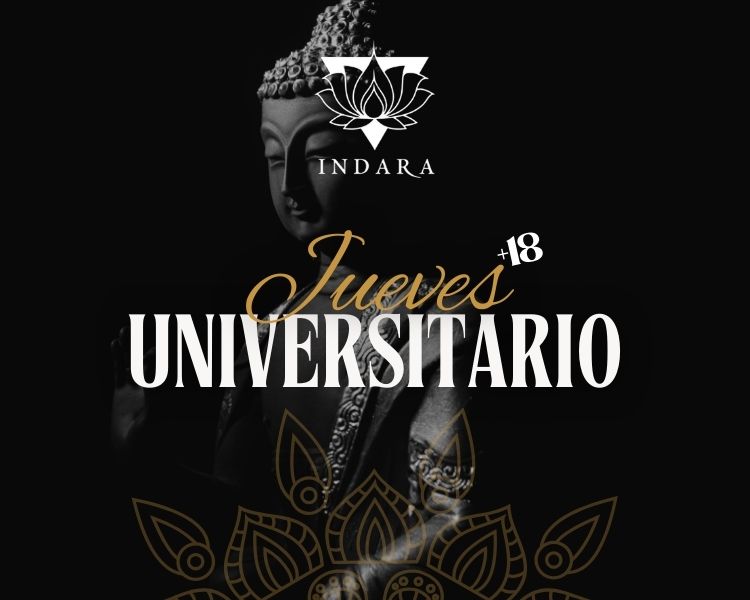 Cartel del evento del jueves noche en Indara Club Pamplona, con programación musical y ambiente joven.