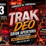 Cartel de TRACKDEO gran apertura de temporada en Indara Pamplona el 3 de octubre de 2026