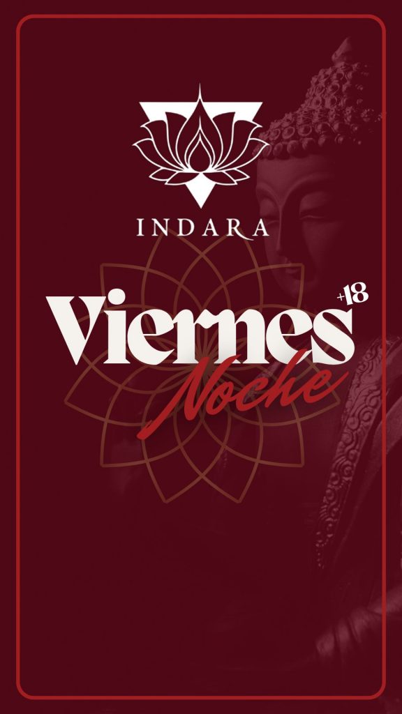 Cartel del evento del viernes noche en Indara Club Pamplona, con programación musical y ambiente joven.