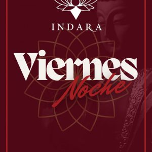 Cartel del evento del viernes noche en Indara Club Pamplona, con programación musical y ambiente joven.