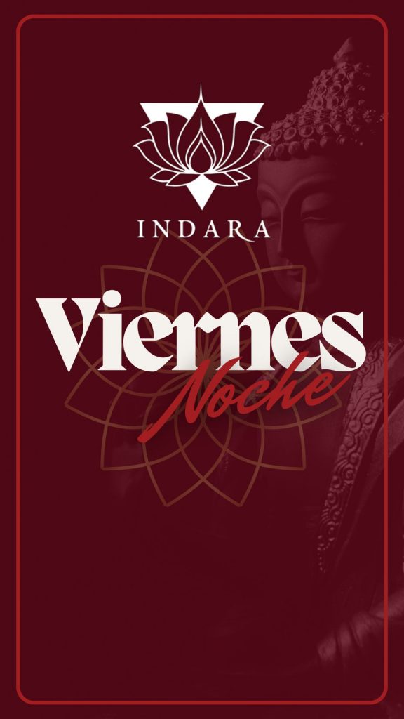 Cartel del evento del viernes noche en Indara Club Pamplona, con programación musical y ambiente joven.