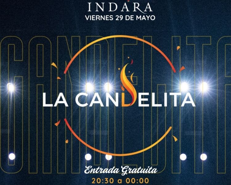 Cartel de La Candelita en Indara Pamplona con show de Darani Ladies Salsa y ambiente de baile latino.