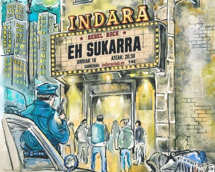 Cartel del concierto de EH Sukarra en Indara Pamplona el 16 de octubre de 2026
