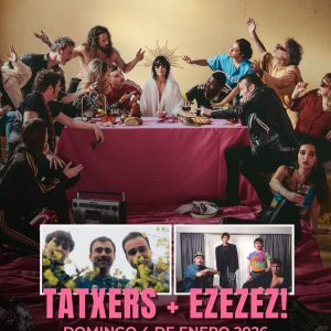 Cartel concierto festival santas pascuas en navarra pamplona en la sala indara con TATXERS + EZEZEZ