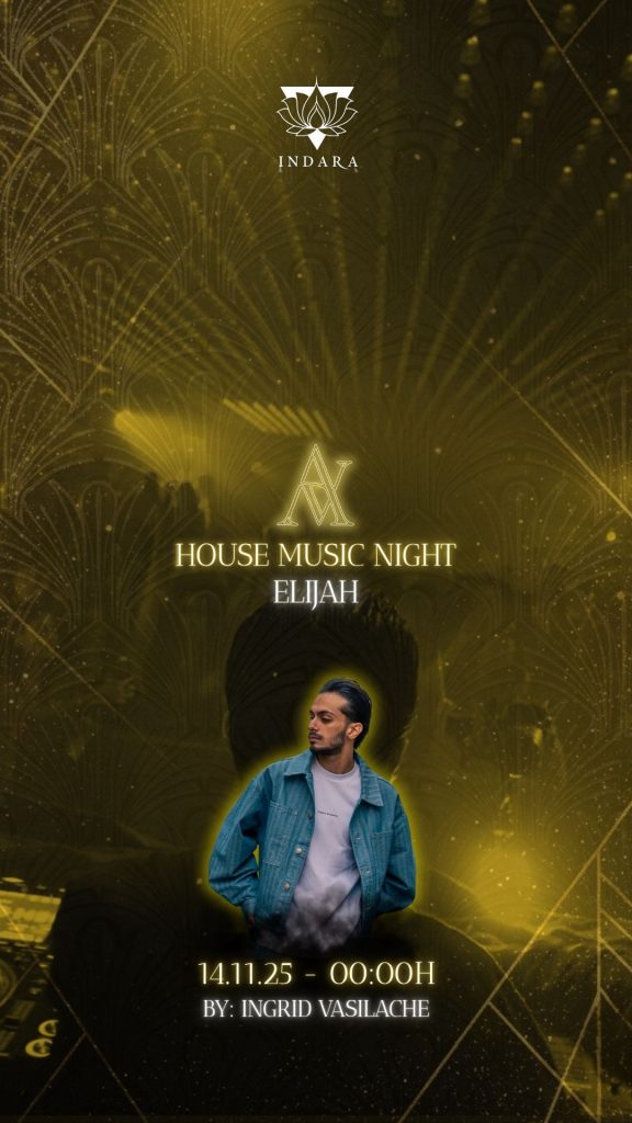 Cartel del evento House Music Night by Ingrid Vasilache con Elijah en la Sala Indara de Pamplona el 14 de noviembre de 2025.