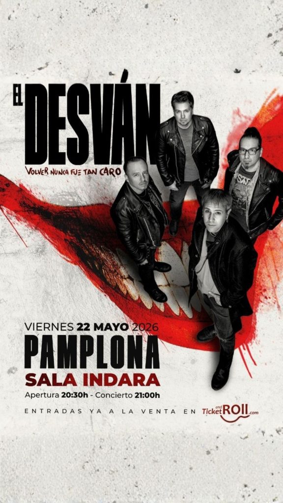 Cartel del concierto de El Desván en Pamplona, con fecha 22 de mayo de 2026 en Sala Indara.