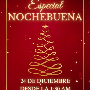 Cartel del evento Especial Nochebuena en la Sala Indara de Pamplona el 24 de diciembre de 2025, con apertura desde la 1:30 AM y horario hasta las 8:00 AM.