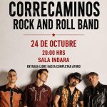 Cartel del concierto de Correcaminos Rock and Roll Band en Sala Indara Pamplona el 24 de octubre con motivo del X Aniversario del Club TipiTapa Trail.